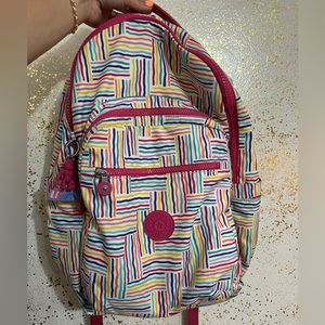 KIPLING backpack colorful lines